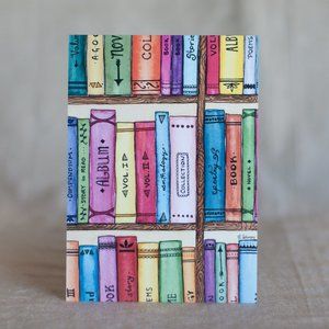 "The Bookshelf" 5x7 Watercolour Print